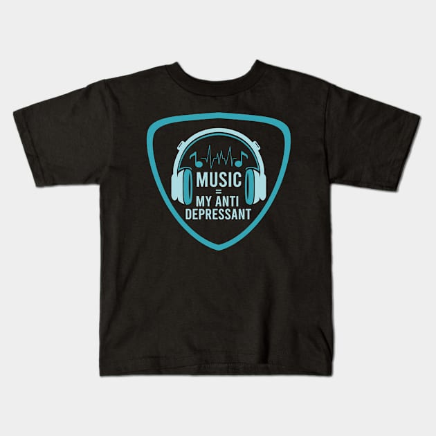 Music my anti depressant Kids T-Shirt by STL Project